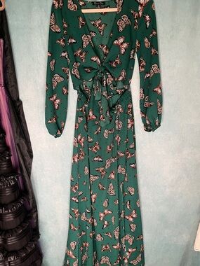 Flowy Green Butterfly Dress
